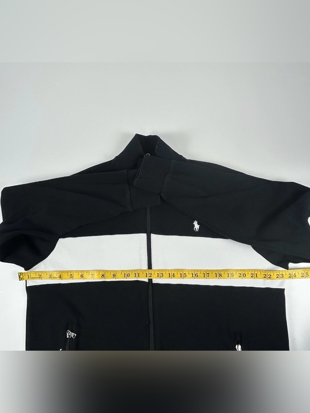 Polo Ralph Lauren Mens SZ L Black & Blue Athletic Full Zip Track Jacket Pony - Picture 6 of 8